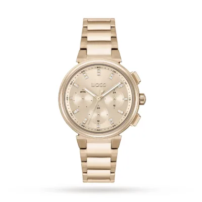Pandora Gold-Tone Stainless Steel Watch with Black Dial - 1502592